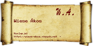 Wiese Ákos névjegykártya