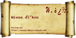 Wiese Ákos névjegykártya