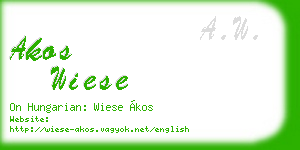akos wiese business card