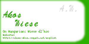 akos wiese business card